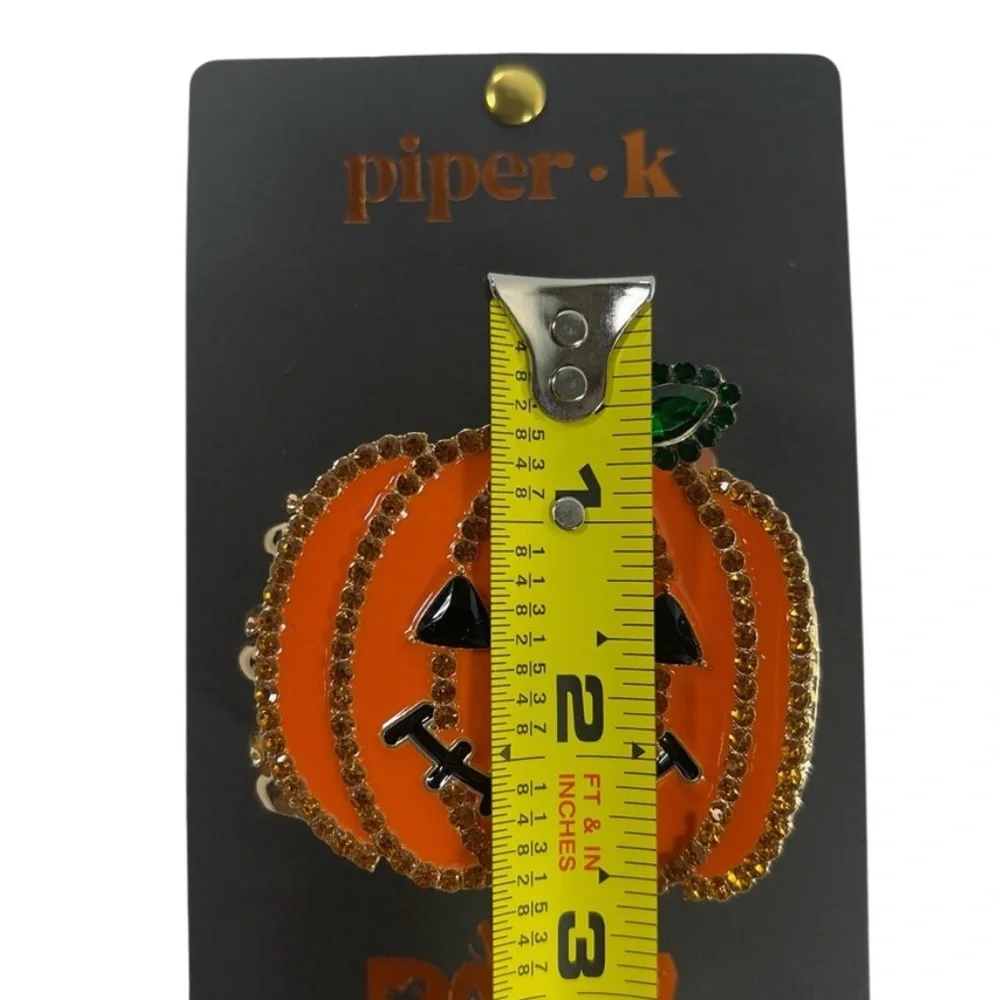 NWT ⚜️🎃⚜️ Piper K Adorable Jack o Lantern Pumpkin Hair Claw Clip